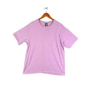 Stussy Basic Tee Pigment Dyed Fashion Shirt Purple Lilac Men Large Skate Hip Hop